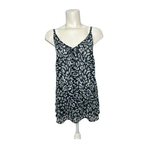 Cabi Blue Gray‎ Chiffon Tank Top Peplum Sz Medium - Picture 1 of 8